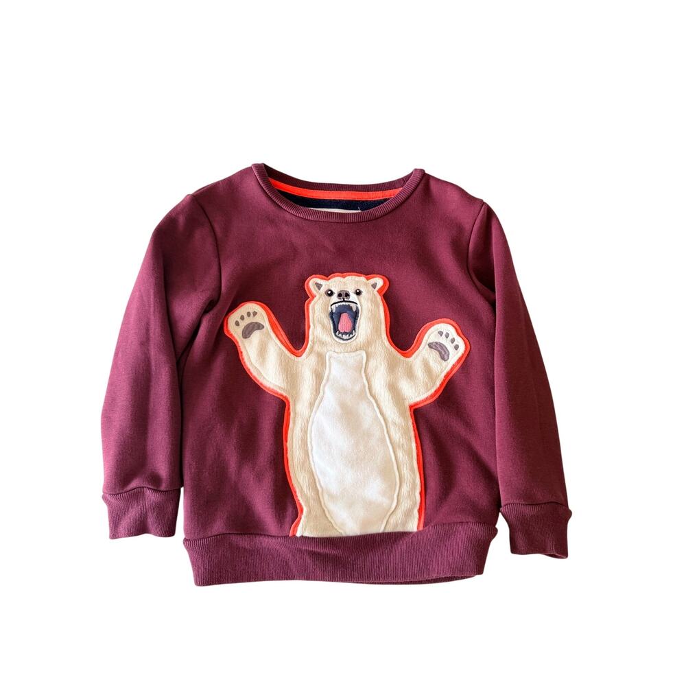 Mini Boden Girls Polar Bear Appliqué Sweatshirt 5-6Y